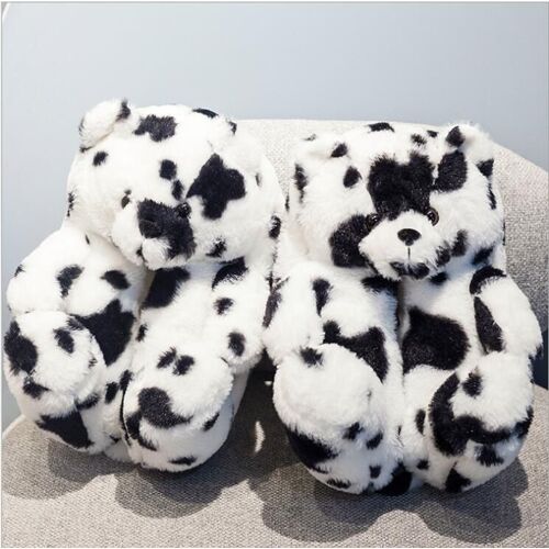 Pantoufles En Coton Pour Femmes, Jolies Pantoufles De Dessin Animé Ours En Peluche, Arc-en-ciel, Diapositives Chaudes Colorées, Chaussures D'intérieur Ours Mignon, Diapositives En Fausse Fourrure Pour Filles