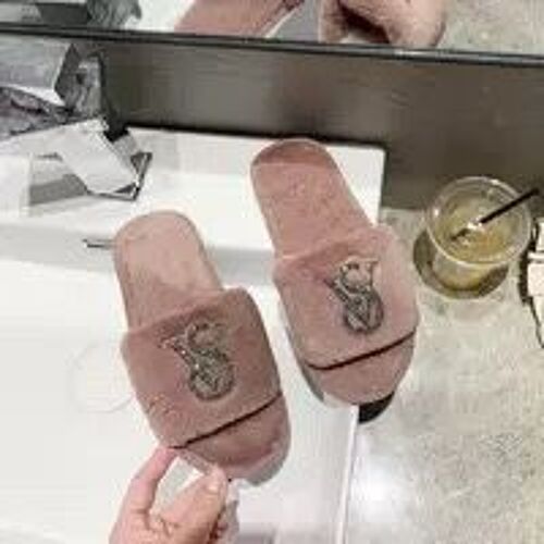 Pantoufles En Coton Pour Femmes Automne Et Hiver, Pantoufles Chaudes, Diamant Brillant, Pantoufles De Maison, Mode Vêtements D'extérieur Pour Femmes