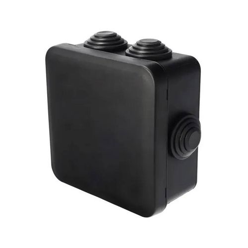 Boîte de dérivation étanche en saillie avec presse-étoupes, fermeture à clic, 85x85x45mm, IP55, noire, EDO777828, EDO Technic