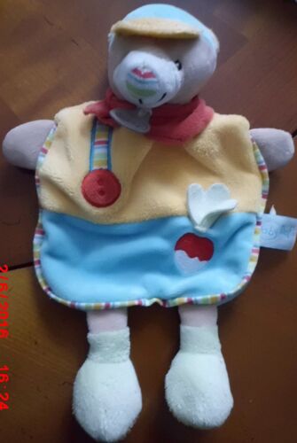 Doudou Ours Orange Et Bleu Baby Nat'
