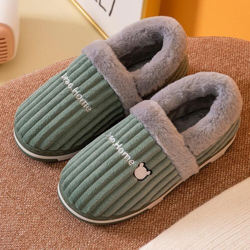 Pantoufles D'hiver Pour Femmes, Chaussures De Maison, Chaudes, En Peluche, Décontractées, Chaussures De Couple, Grande Taille