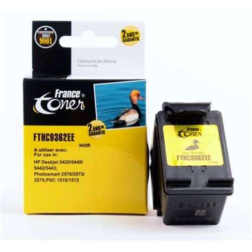 Cartouche d'encre pour imprimante HP multifonctions fthc9362ee France Toner equivalent noir pour Deskjet 5420 5440 5442 5443 ; aussi Photosmart 2570 2573 2575 & PSC 1510 1513 et autres équivalent 336