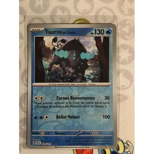 Tauros De Paldea Reverse 039/191 Série Écarlate Et Violet Étincelles Déferlantes