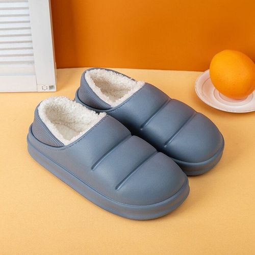 Pantoufles D'hiver En Peluche Imperméables Pour Hommes, Nouveau Style, Pantoufles En Fourrure Chaude Eva, Sabots Amoureux, Chaussures De Sol D'intérieur