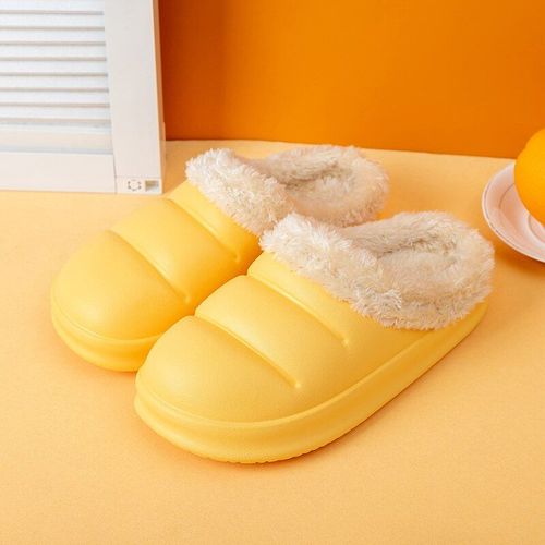Pantoufles D'hiver En Peluche Imperméables Pour Hommes, Nouveau Style, Pantoufles En Fourrure Chaude Eva, Sabots Amoureux, Chaussures De Sol D'intérieur