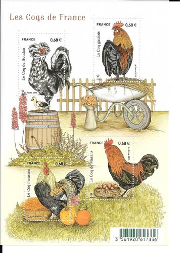 Feuille De 2015,N°F5008,N°5008 À 5010.Les Coqs De France.