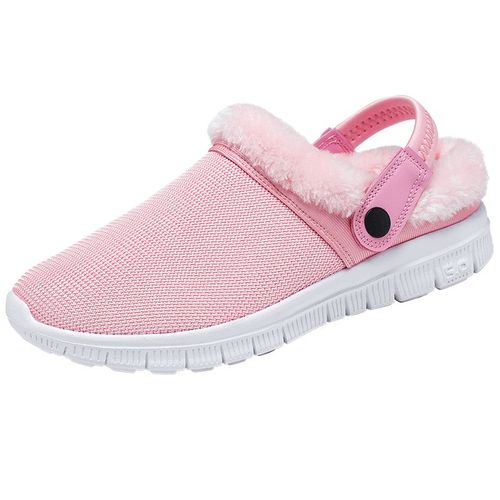 Pantoufles D'hiver En Fourrure Pour Hommes Et Femmes, Sabots De Jardin Chauds Et Duveteux En Peluche, Mules De Couple D'extérieur