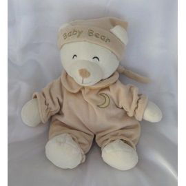 Doudou Peluche Ours Baby Bear Ecru Beige Lune Gipsy