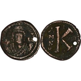 Byzance - Demi Follis - Maurice Tibere - 597 Ad - Theoupolis - 4.71 G. - Rare - Bc.535 - 24-005