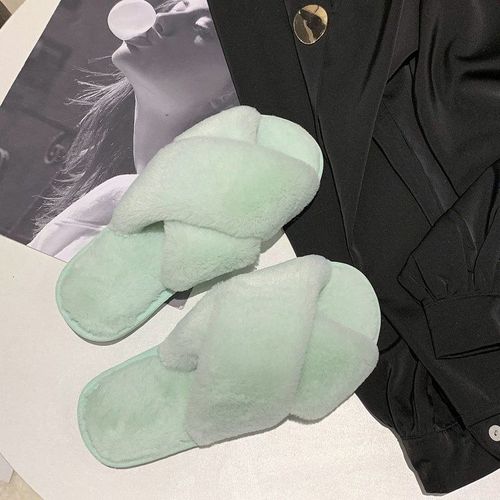 Pantoufles D'hiver En Fausse Fourrure Pour Femmes, Chaussures Chaudes La Mode, Livraison Directe, Sans Lacet