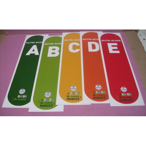 Lot De 5 : Marque Page " Nutri Score A.B.C.D.E - Le B.A - B A Du Mieux Manger - Carrefour "