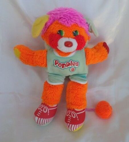 Peluche Doudou Popples Orange Basketball Vintage Mattel 1987