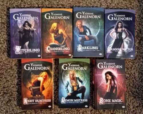 Lot Yasmine Galenorn Série Les Soeurs De La Lune 1 2 34 5 6 7 . Witchling, Changeling, Darkling, Dragon Wytch, Night Hunters, Demon Mistress, Bone Magic (Éditions Milady)