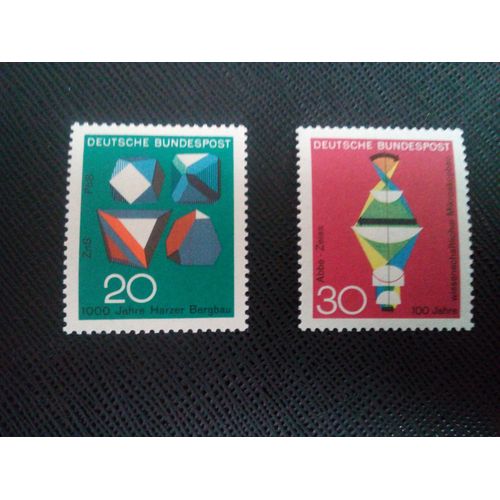 Timbre Allemagne / Rfa Yt 412 - 413 Cristaux De Minerai - Réfraction De La Lentille 1968 (140106)