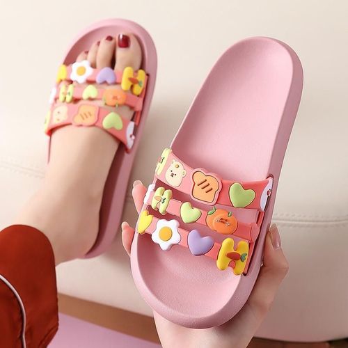 Pantoufles Mignonnes Pour Femmes Et Hommes, Sandales Semellepaisse, Motif De Dessin Animé, Fruits, Pour La Maison, Chaussures De Bain Pour Couples, Tongs