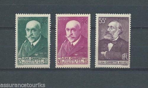 Timbres France Série N° 377, 377a, 378 Neuf Sans Charnière