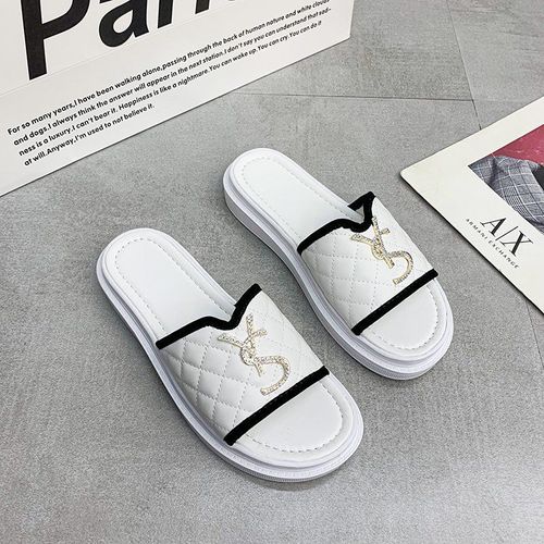 Pantoufles Plateforme Pour Femmes, Tongs De Marque De Luxe, Chaussures De Stylistes Décontractées Bout Ouvert, Sandales D'extérieur Et D'intérieur