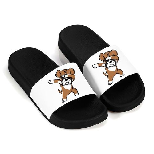 Pantoufles De Plage Talons Plats Pour Femmes, Chaussures La Mode Avec Chien De Dessin Animé, Tongs De Maison, Sandalias Mujer