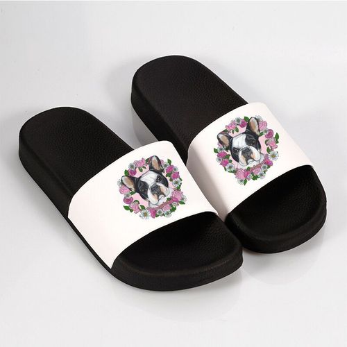 Pantoufles De Plage Talons Plats Pour Femmes, Chaussures La Mode Avec Chien De Dessin Animé, Tongs De Maison, Sandalias Mujer
