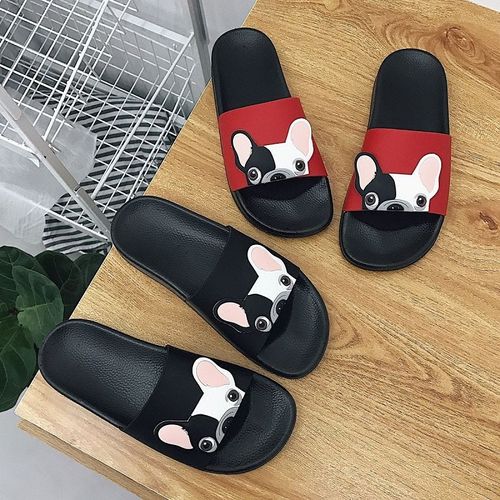 Pantoufles De Plage Talons Plats Pour Femmes, Chaussures La Mode Avec Chien De Dessin Animé, Tongs De Maison, Sandalias Mujer