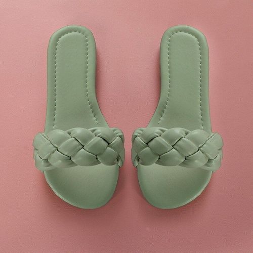 Sandales Talons Plats Pour Femmes, Chaussures D'extérieur La Mode, Tongs De Plage Plates, Pantoufles Décontractées Pour Femmes