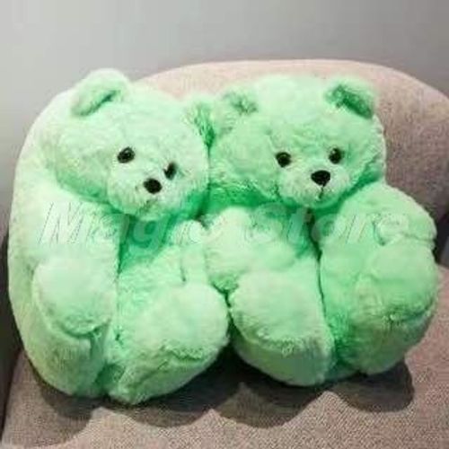 Pantoufles De Maison En Peluche Ours En Peluche Pour Femmes, Marron, Intérieur Doux Antidérapant, Fausse Fourrure, Pantoufles De Maison Mignonnes, Chaussures Chaudes D'hiver Pour Femmes