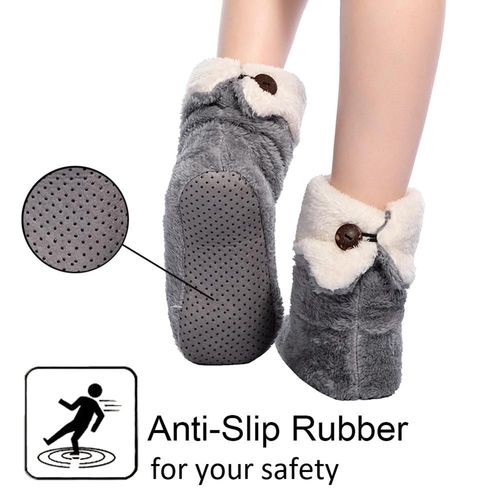 Pantoufles De Maison En Peluche Pour Femmes, Chaussettes De Sol D'intérieur En Molleton De Corail, Pantoufles D'hiver Super Douces Et Chaudes