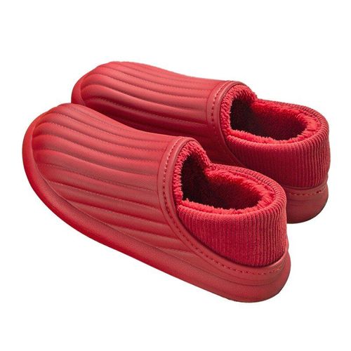 Pantoufles De Maison Imperméables Et Antidérapantes Pour Hommes Et Femmes, Chaussures D'hiver Chaudes D'intérieur En Coton, Semellepaisse Et Souple, Mousse Mémoire De Forme, Pour Couples
