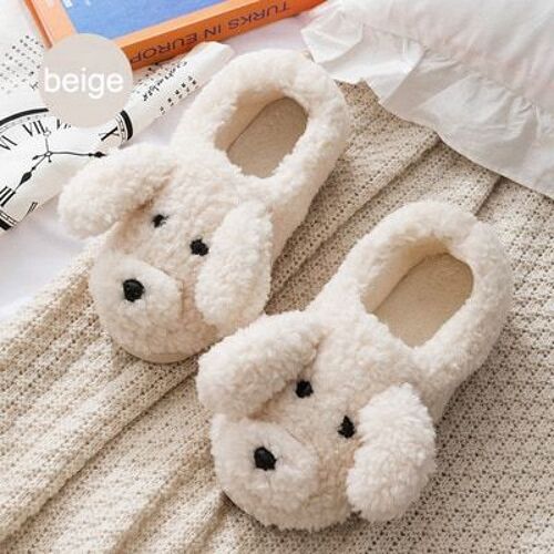 Pantoufles De Maison Chaudes Et Mignonnes Pour Hommes Et Femmes, Chaussures D'hiver, Nouvelle Mode Décontractée, Teddy Dog, Dessin Animé, Fourrure De Cerf, Diapositives,
