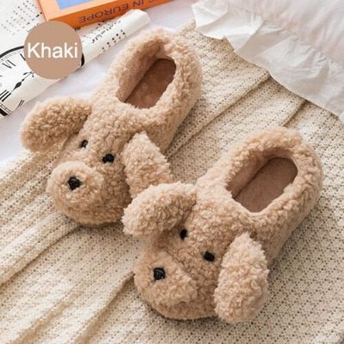 Pantoufles De Maison Chaudes Et Mignonnes Pour Hommes Et Femmes, Chaussures D'hiver, Nouvelle Mode Décontractée, Teddy Dog, Dessin Animé, Fourrure De Cerf, Diapositives,