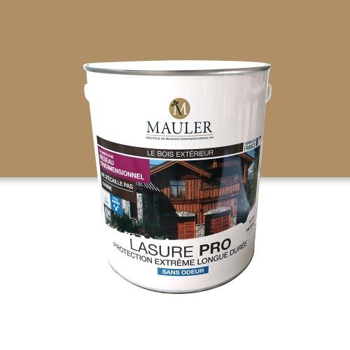 Lasure pro sans odeur - protection extrême - 2,5 litres - chêne clair Mauler