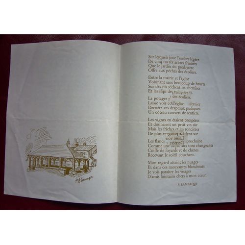 Vicq ( Les Yvelines ) Poème De Pierre Lamarque Envoi Manuscrit Tirage Limité N° 115/200 Réservé Aux Amis De L'auteur