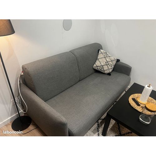 Canapé-Lit 2 Places Nevada En Velours Noir , Acheté En Février 2024