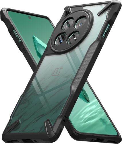 LORANKA-Coque Compatible avec OnePlus 12 5G [Fusion-X] Antichoc Protection [Militaire Défense] Résistant aux Rayures Polycarbonate Solide Rigide TPU Bumper pour Coque OnePlus 12 - Black