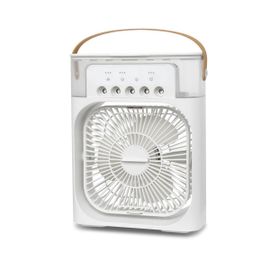 Climatiseur Portable Bureau Personnel 5 Trous Spray Air Roucoulement Ventilateur de Table Silencieux Rechargeable pour Bureau à Domicile Chambre-A