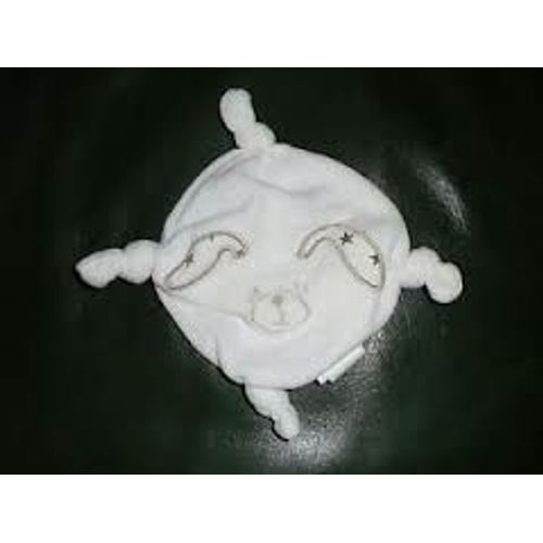 Doudou Plat Blanc Chien Auchan 4 Noeuds