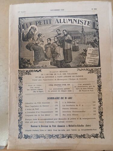 Le Petit Alumniste N°601 12/1938 Devotion À Saint Antoine De Padoue