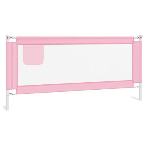 Vidaxl Barrière De Sécurité De Lit D'enfant Rose 200x25 Cm Tissu