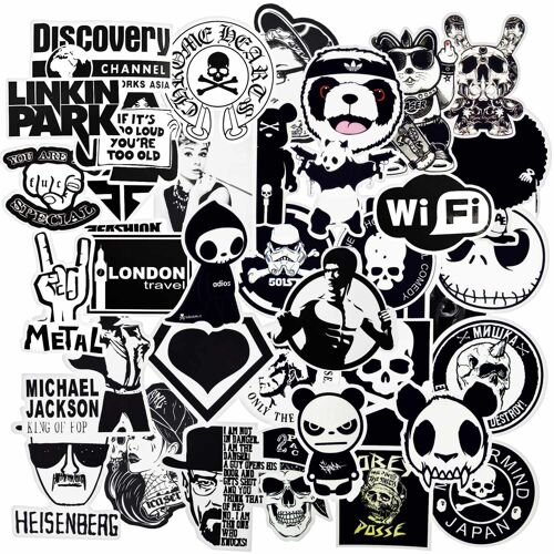 Mega Pack D'autocollants - Noir Et Blanc