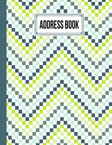 Address Book: Zigzag Cover Address Book, Record Birthday, Phone Number, Address, Email And Notes, 120 Pages, Size 8.5" X 11" Design By Rosina Ford
