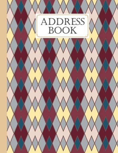 Address Book: Rhombus Cover Address Book Large Print, Record Birthday, Phone Number, Address, Email & Extra Notes | Size 8.5" X 11" By Fatma Eder