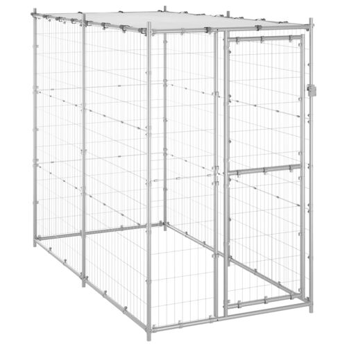 Vidaxl Chenil Extérieur Acier Galvanisé Avec Toit 110x220x180 Cm
