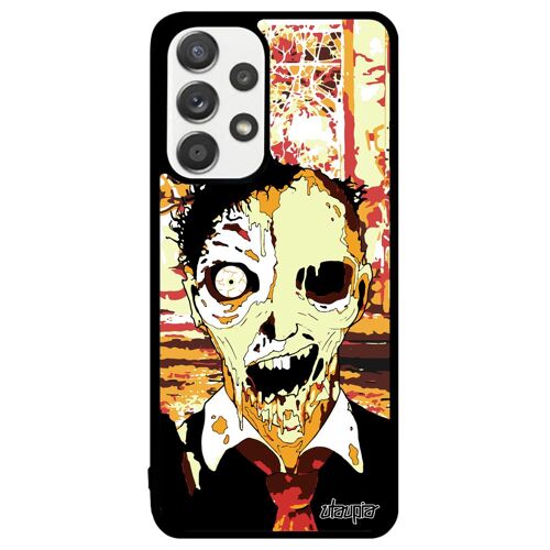 Coque pour Samsung Galaxy A33 silicone zombie apocalypse terrifiant gore immeuble garcon mort vivant mobile ruine Orange revenant de