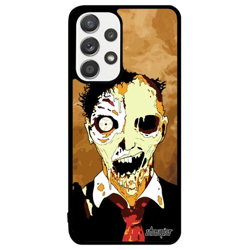 Coque Samsung A33 silicone zombie brouillard mort vivant case pas cher aluminium halloween housse revenant Orange nuage fumee galaxy