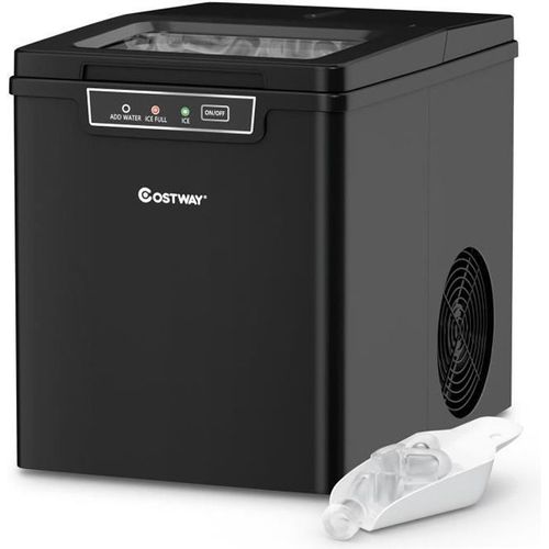 COSTWAY Machine à Glaçons Portable 12KG /24H 9 Glaçons par 8 Min avec Système d'alarme,Réservoir 1,85L,Affichage-LCD 105W