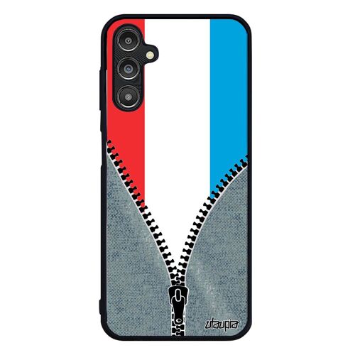Coque Samsung A14 4g 5g En Silicone Drapeau Luxembourg Luxembourgois Euro Football Foot Telephone Jeans Coupe Du Monde Housse Galaxy