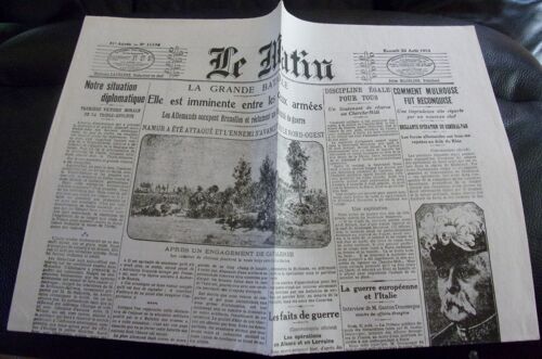 Le Matin , Quotidien N° 11134 Du 22 Aout 1914 : Fac Similé
