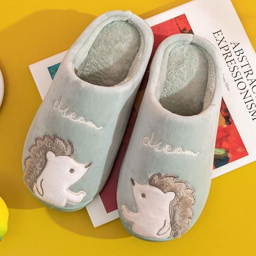 Pantoufle Femme Chaussons Maison Pantoufles D'hiver En Fourrure De Hérisson Pour Femmes Et Hommes, Chaussures D'intérieur Et D'extérieur En Peluche, Couple Confortable