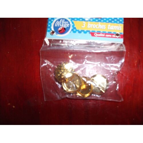 3 Broches Tamis En Or