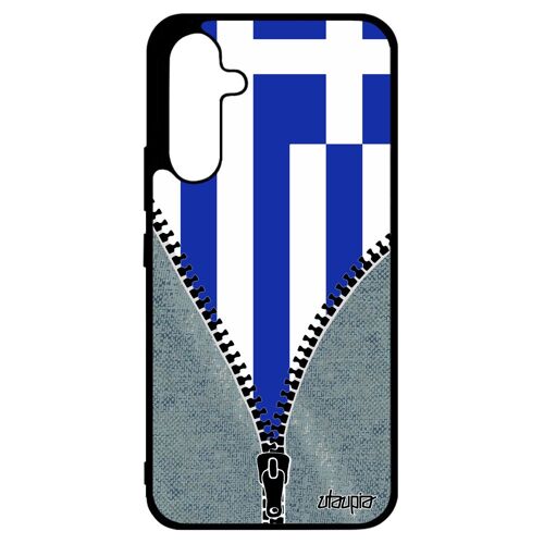 Coque Pour A34 Silicone Drapeau Grece Grec Case Foot Jeux Olympiques Coupe Du Monde Rigide Etui Euro Jeans Aluminium Samsung Galaxy